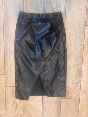 NWT Commense Faux Leather Wrap Pencil Skirt